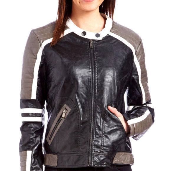 Vegan Leather Old Retro Style Racing Driver Jacket - Picture 6 of 6